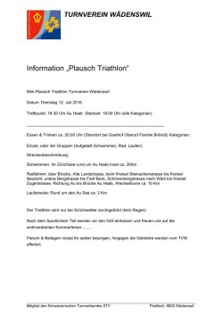 Information &bdquo;Plausch Triathlon&ldquo;
