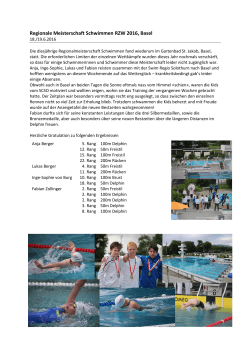 Regionale Meisterschaft Schwimmen RZW 2016, Basel