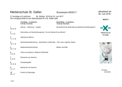 Stundenplan des nächsten Lehrgangs