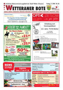 wetteraner bote - Stadt Wetter (Hessen)