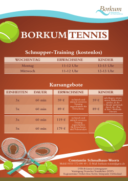 Tennisschule Borkum 2016