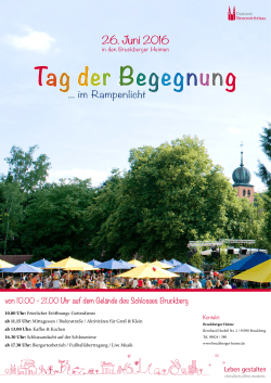 Herzliche Einladung zu unserem Tag der Begegnung am Sonntag