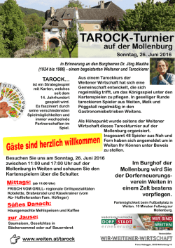 Informationen f&uuml;r G&auml;ste und Zuseher