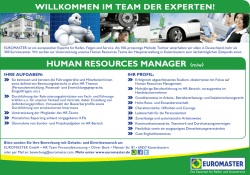 HUMAN RESOURCES MANAGER (m/w)