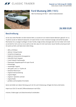 Ford Mustang 289 (1965) 26.900 EUR