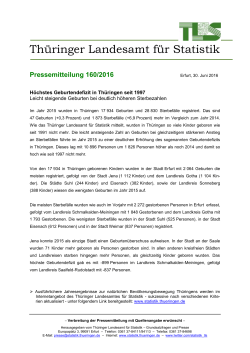 Pressemitteilung 160/2016 - Thüringer Landesamt für Statistik