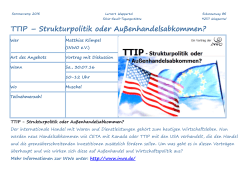 TTIP – Strukturpolitik oder Außenhandelsabkommen?