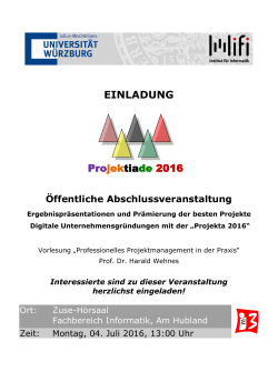 Projektiade 2016 - Universität Würzburg