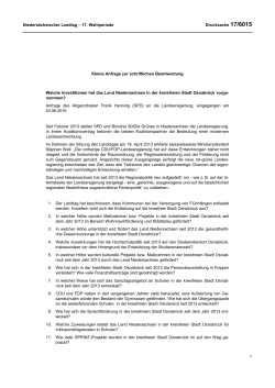 Drucksachen allgemein - Nieders&auml;chsischer Landtag