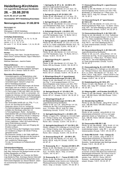 Heidelberg-Kirchheim 26. – 28.08.2016 - Reit