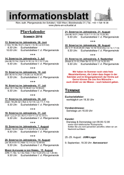 Infoblatt Sommer 2016