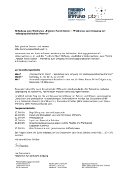 Einladung Workshop Parolen Paroli bieten - SPD