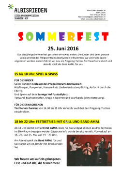 Aktuelle Infos zum Sommerfest 2016