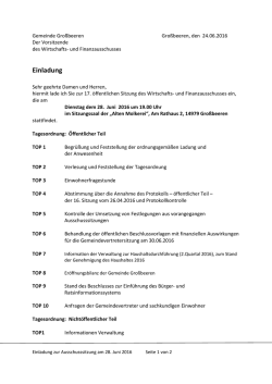 Einladung - Gemeinde Grossbeeren