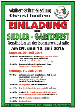 Festplakat - Adalbert Stifter Siedlung