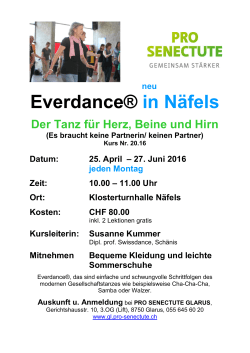 Everdance® in Näfels - Pro Senectute Glarus