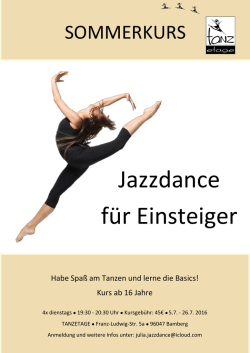 Jazzdance f&uuml;r Einsteiger - Ballettcentrum