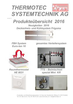 Der Katalog 16 ist Online. - Thermotec Systemtechnik AG