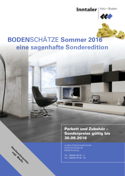 BODENSCHÄTZE Sommer 2016 eine sagenhafte Sonderedition