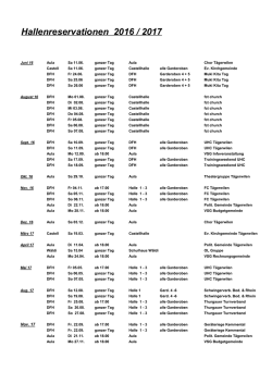 Hallenreservationen 2016 / 2017