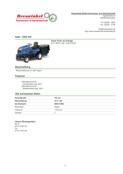 Iseki - SXG 323 Beschreibung Features Alle technischen Daten 1