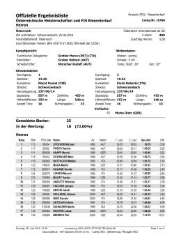 Österreichische Meisterschaften und FIS Riesentorlauf Herren