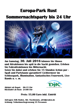 Informationen zur Fahrt nach Rust in den Europapark als pdf