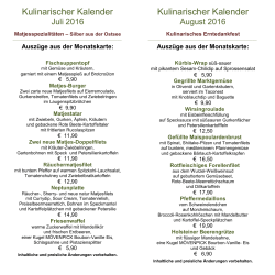 Kulinarischer Kalender Kulinarischer Kalender