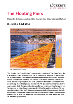 The Floating Piers - LÜCKERTZ | Ihr Reisebüro