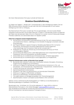Direktion/Gesch&auml;ftsf&uuml;hrung - &Ouml;sterreichisches Filmmuseum