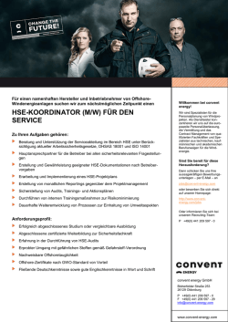 hse-koordinator (m/w) f&uuml;r den service