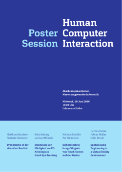 Poster Session Human Computer Interaction