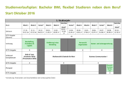 Bachelor BWL flexibel Studieren neben dem Beruf Start Oktober 2016