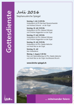 Gottesdienste im Juli