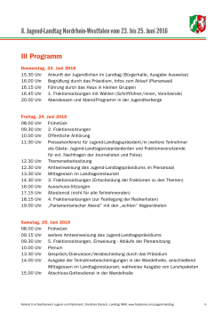 Programm Jugend-Landtag 2016
