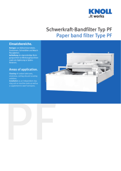 SchwerkraftBandfilter Typ PF Paper band filter Type PF