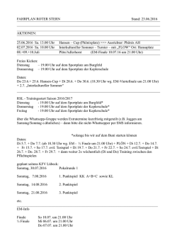 FAHRPLAN ROTER STERN Stand: 23.06.2016 AKTIONEN: 25.06