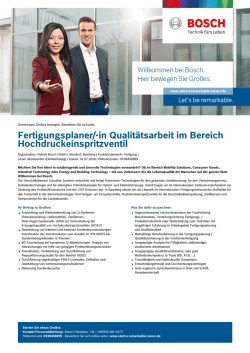 Fertigungsplaner/-in Qualit&auml;tsarbeit im Bereich