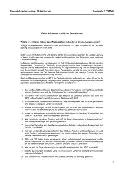 Drucksachen allgemein - Nieders&auml;chsischer Landtag