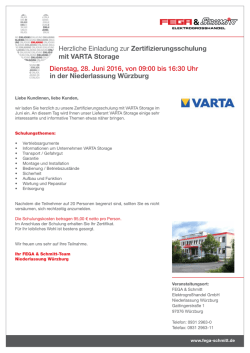 Dienstag, 28. Juni 2016, von 09:00 bis 16:30 Uhr in der