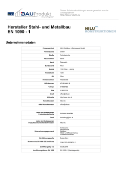 Hersteller Stahl- und Metallbau EN 1090