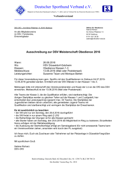 DSV Obedience Meisterschaft - Deutscher Sporthundverband eV