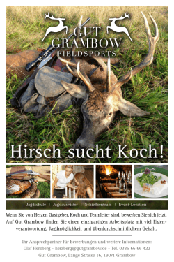 Hirsch sucht Koch!