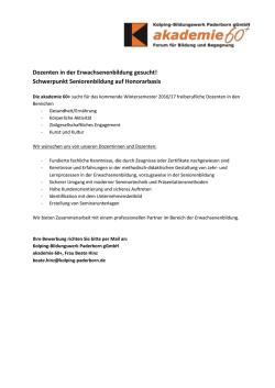 Dozenten in der Erwachsenenbildung gesucht!