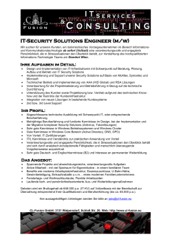 IT-Security Solutions Engineer (m/w) - CL
