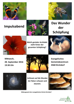 Impulsabend Das Wunder der Sch&ouml;pfung