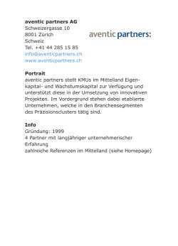 aventic partners AG Schweizergasse 10 8001
