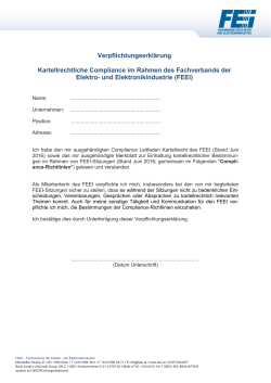 Verpflichtungserklärung Compliance Kartellrecht FEEI Mitarbeiter