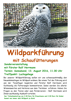 Wildparkführung - Wildpark Leipzig
