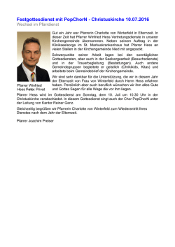 Festgottesdienst mit PopChorN